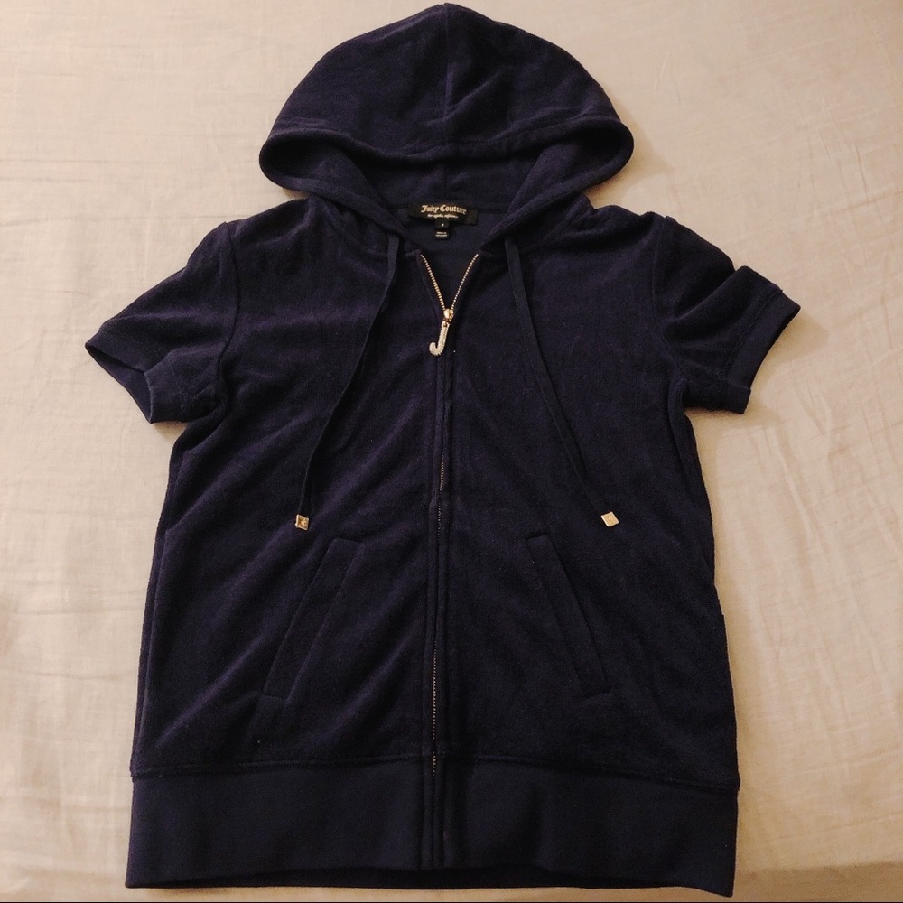 Juicy Couture Short Sleeve Navy Zipper Jacket